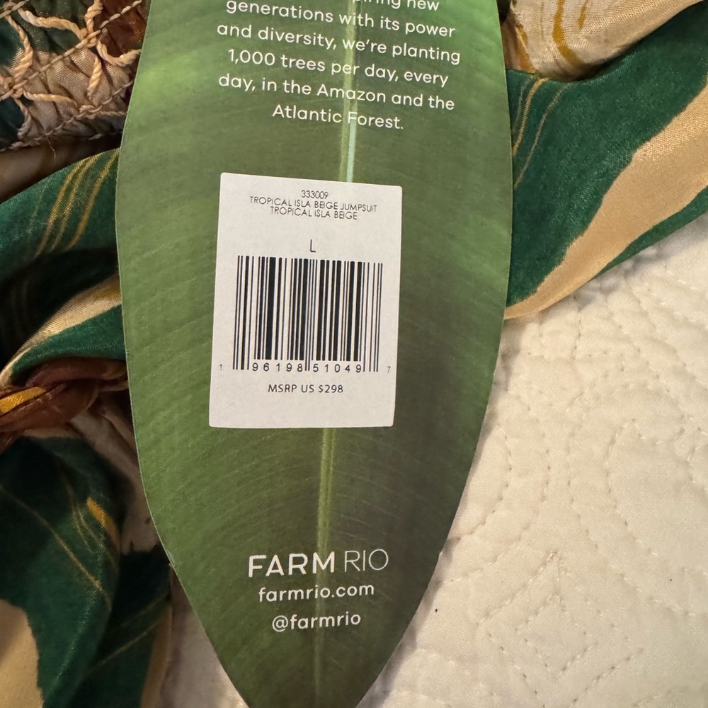 Farm Rio Tropical Green One-Shoulder jumpsuit - Picture 10 of 14